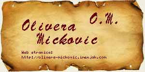 Olivera Micković vizit kartica